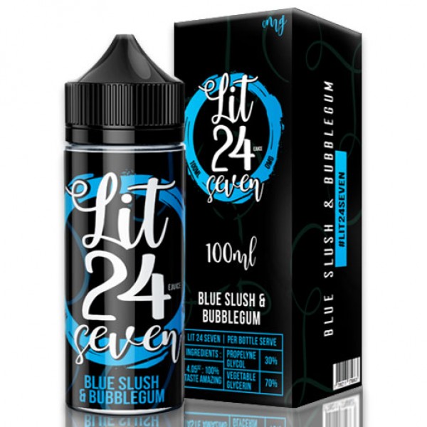 Lit 24 Seven Blue Slush & Bubblegum 0mg 100ml ...