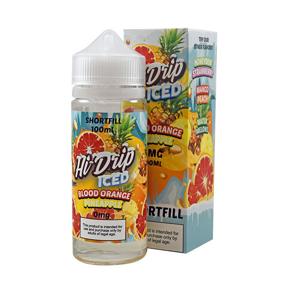 Hi Drip Iced Blood Orange Pineapple 0mg 100ml Short Fill E-Liquid