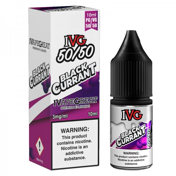 IVG 50:50: Blackcurrant E-Liquid - 10ml