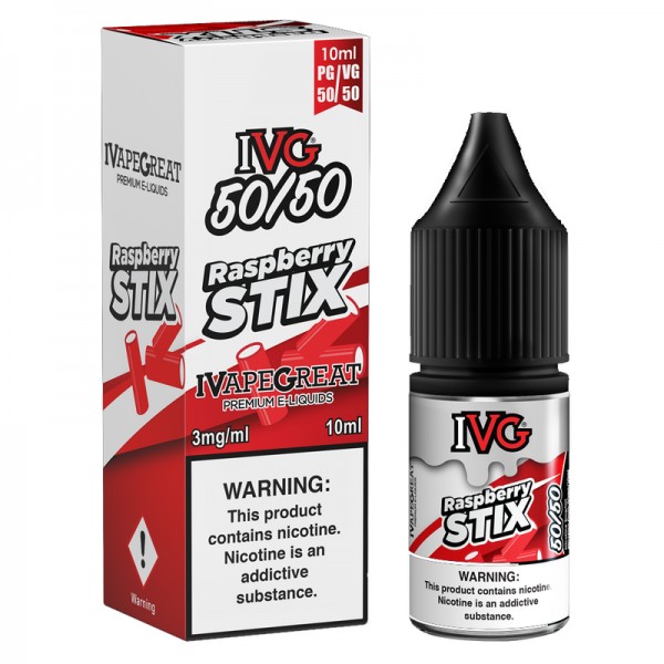 IVG 50:50: Raspberry Stix E-Liquid - 10ml