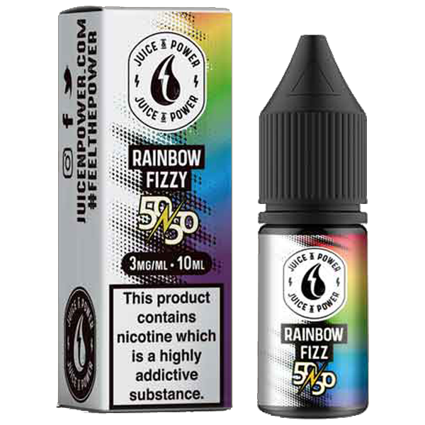 Juice N' Power 50:50 Rainbow Fizzy 10ml E-Liqu...