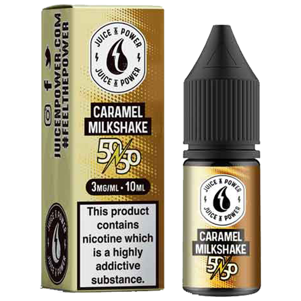 Juice N' Power 50:50 Caramel Milkshake 10ml E-Liquid