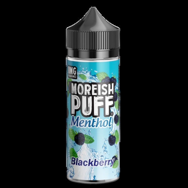 Moreish Puff Menthol Blackberry 0mg 100ml Short Fi...