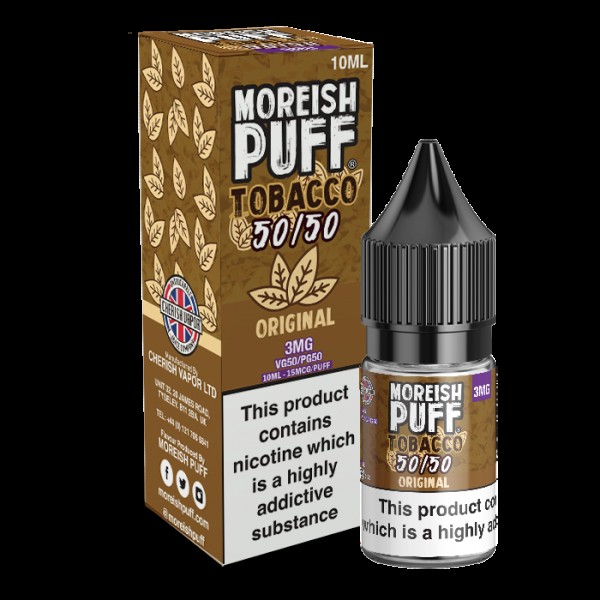 Moreish Puff Tobacco 50/50: Original Tobacco 10ml E-Liquid