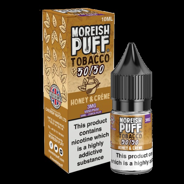 Moreish Puff Tobacco 50/50: Honey and Cream Tobacco 10ml E-Liquid