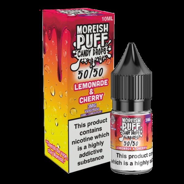 Moreish Puff Candy Drops 50/50: Lemonade and Cherry Candy Drops 10ml E-Liquid