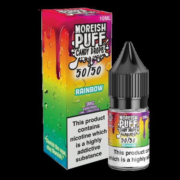 Moreish Puff Candy Drops 50/50: Rainbow Candy Drops 10ml E-Liquid