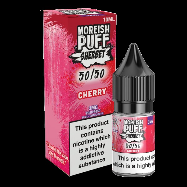 Moreish Puff Sherbet 50/50: Cherry Sherbet 10ml E-Liquid