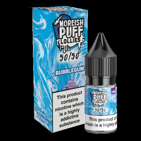 Moreish Puff Lollies 50/50: Bubblegum 10ml E-Liqui...