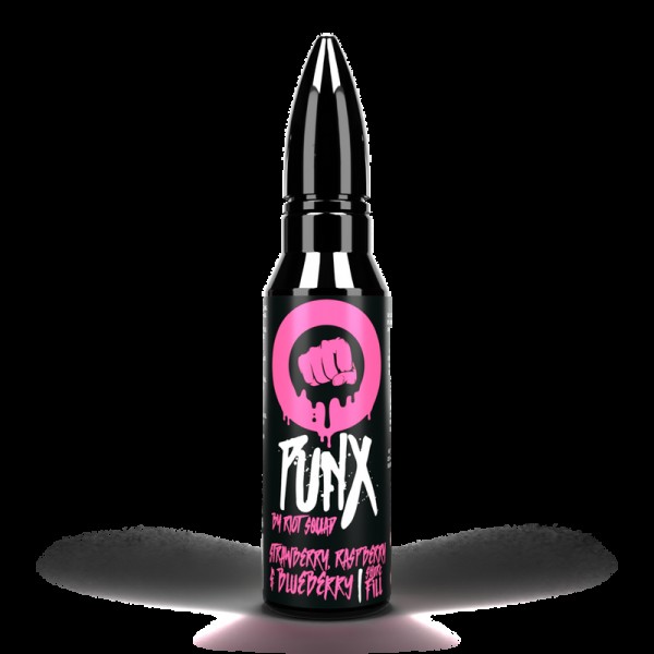 Riot Squad Punx: Strawberry Raspberry & Blueberry 0mg 50ml Short Fill E-Liquid