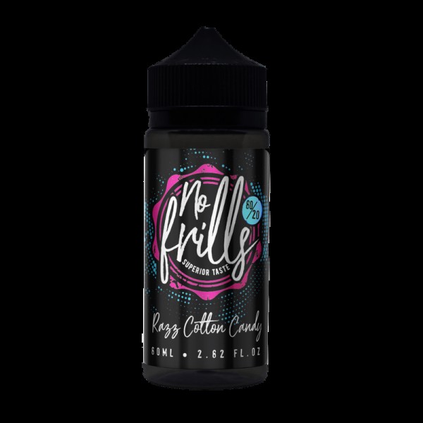 No Frills Razz Cotton Candy E-liquid 80ml Short Fill