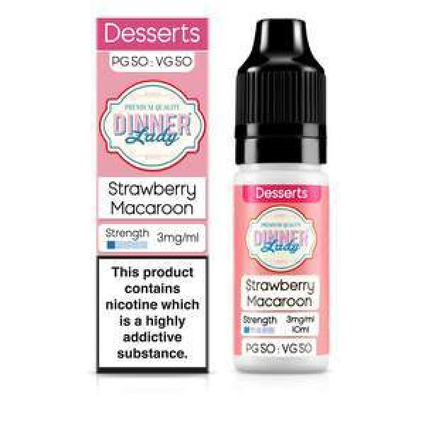 Dinner Lady Desserts 50/50: Strawberry Macaroon 10ml E-Liquid