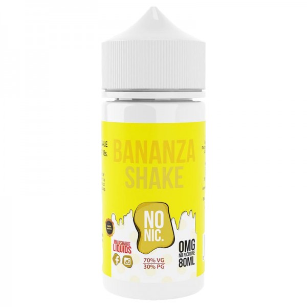 Milkshake E-liquids Bananza Shake 0mg 80ml Short F...