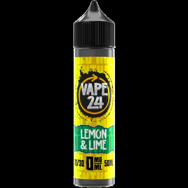 Vape 24 Menthol: Lemon Lime 0mg 50ml Short Fill E-...