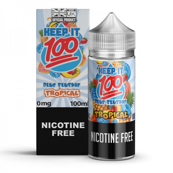 Keep It 100 Blue Slushy Tropical E-Liquid 100ml Short Fill