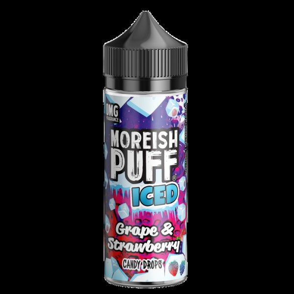 Moreish Puff Iced: Grape & Strawberry Candy Drops 0mg 100ml Short Fill E-Liquid