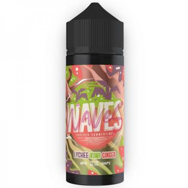 Waves Lychee Kiwi Ginger 0mg 100ml Short Fill E-Li...