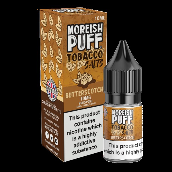 Moreish Puff Salts Butterscotch Tobacco 10ml Nic S...