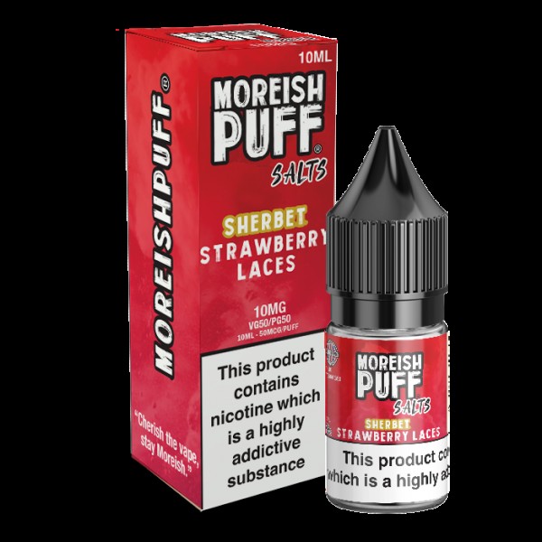 Moreish Puff Salts Strawberry Laces Sherbet 10ml N...