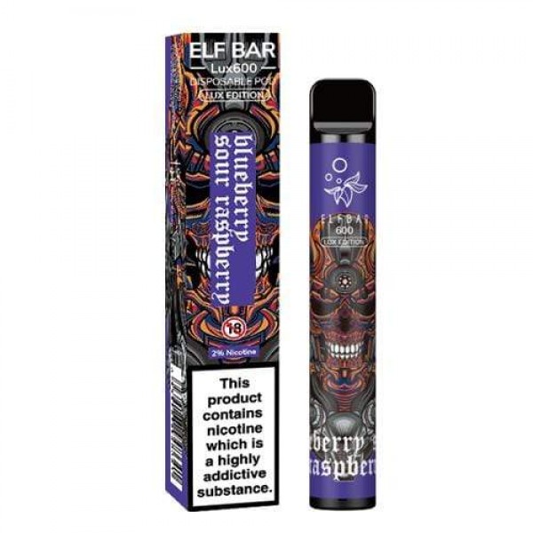 Elf Bar Lux 600 Blueberry Sour Raspberry Disposabl...