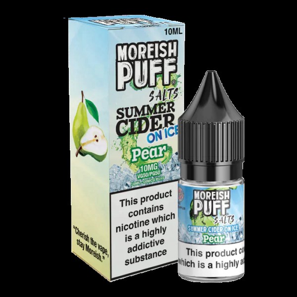 Moreish Puff Pear Summer Cider on Ice 10ml Nic Sal...