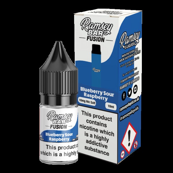 Ramsey E-Liquids Fusion: Blueberry Sour Raspberry 10ml Nic Salt