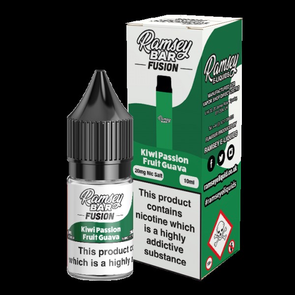 Ramsey E-Liquids Fusion: Kiwi Passion Fruit Guava 10ml Nic Salt