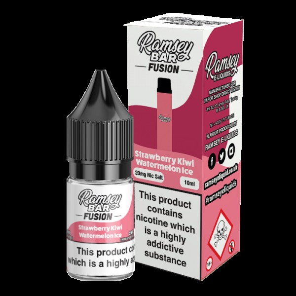 Ramsey E-Liquids Fusion Strawberry Kiwi Watermelon Ice 10ml Nic Salt